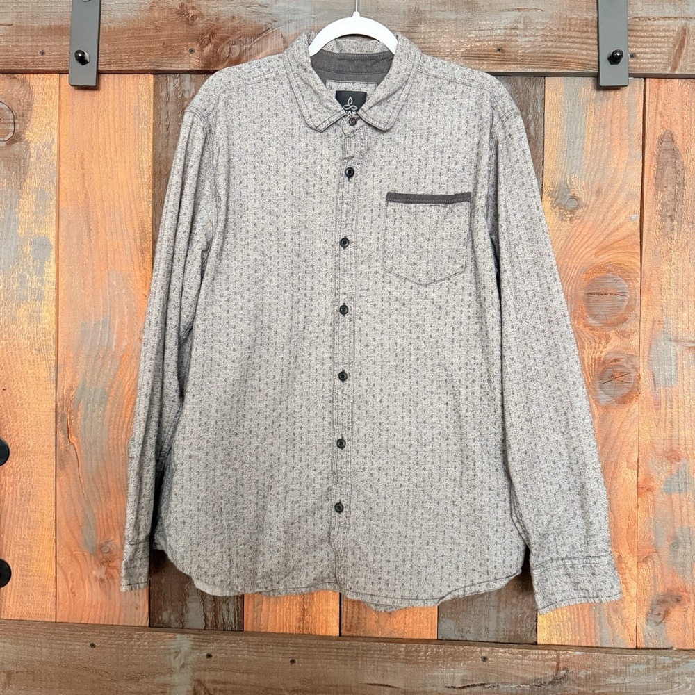 Prana Westbrook Flannel Shirt Retrograde Gray X-Large Button Up